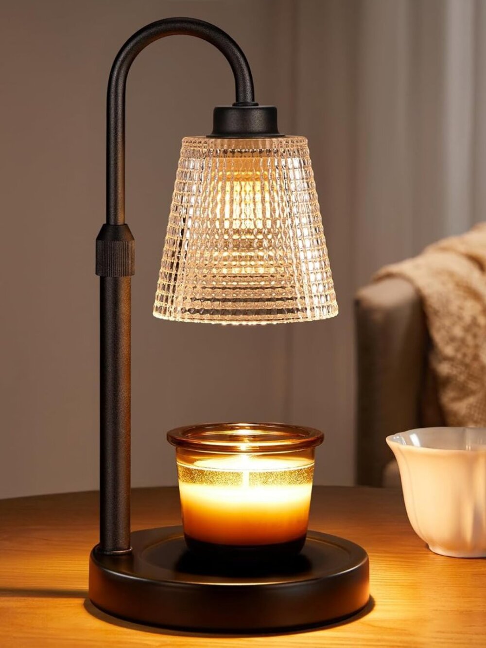 Innqoo Candle Warmer Lamp with Timer, Dimmable Height Adjustable Wax Melt Decor